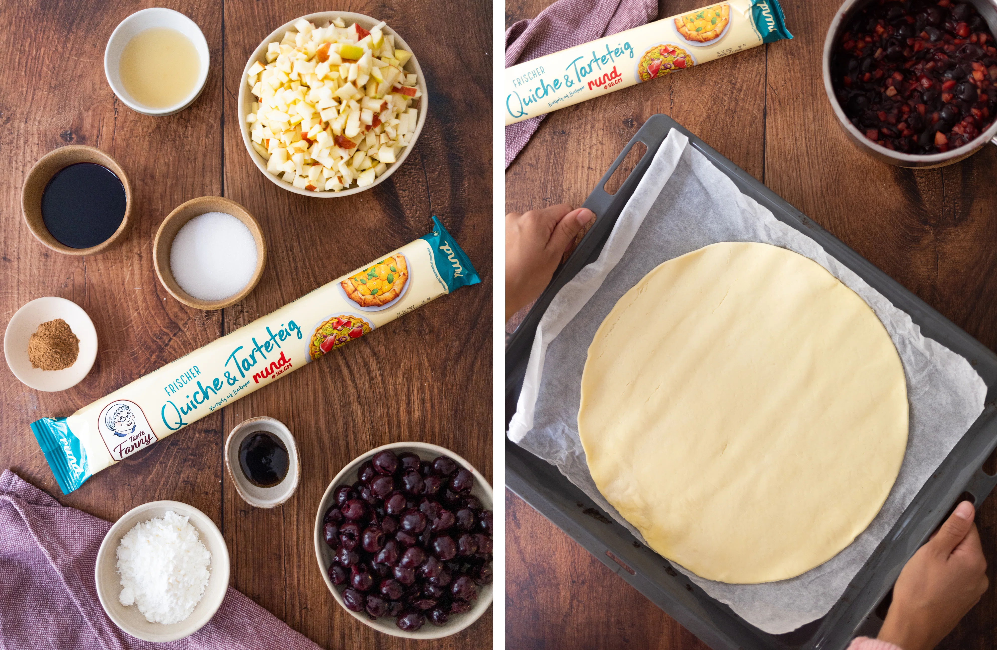 R782 - Vegan Apple-Cherry Hand Pie with Icing Sugar