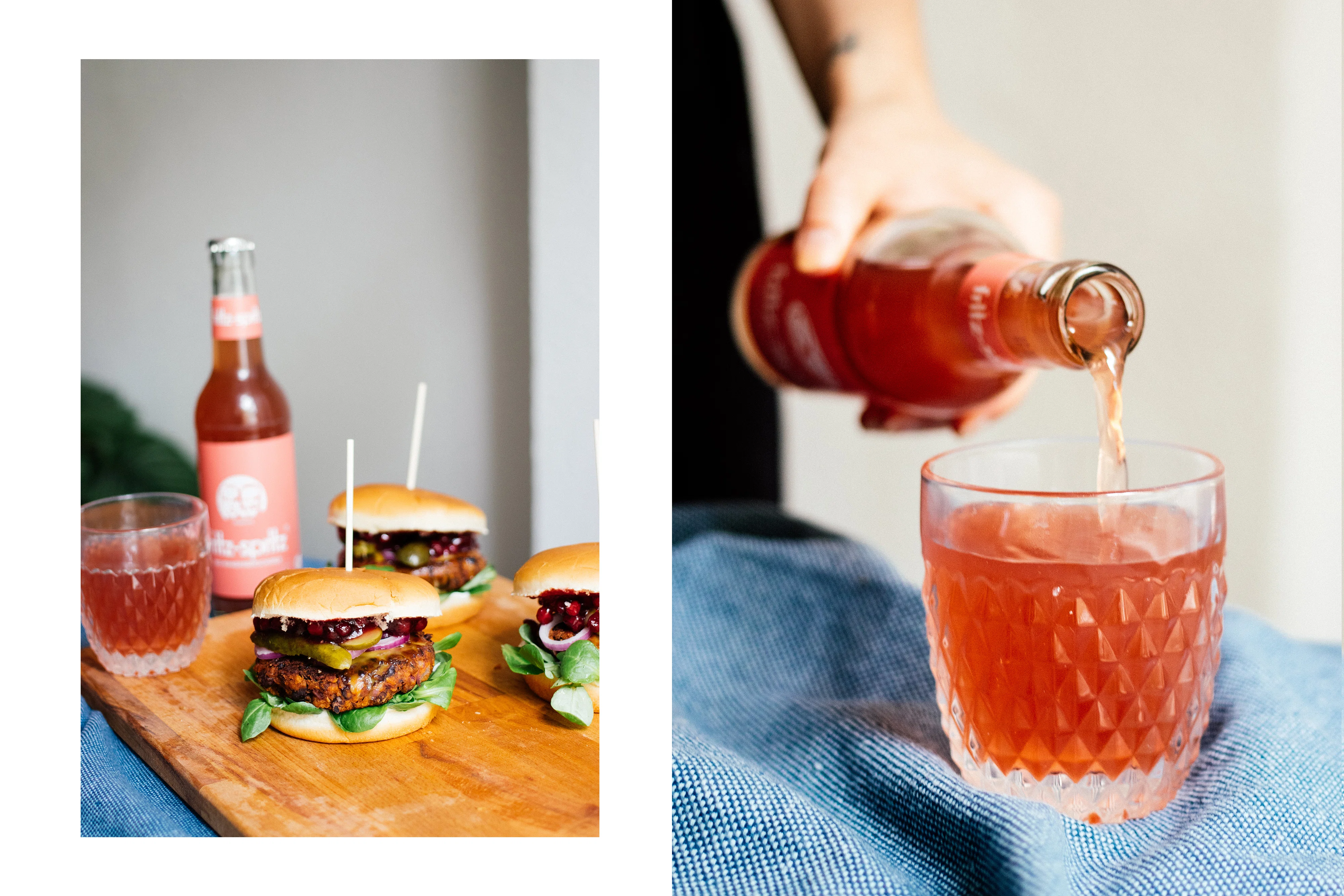 R420 Vegan Burger with black bean patty & lingonberries