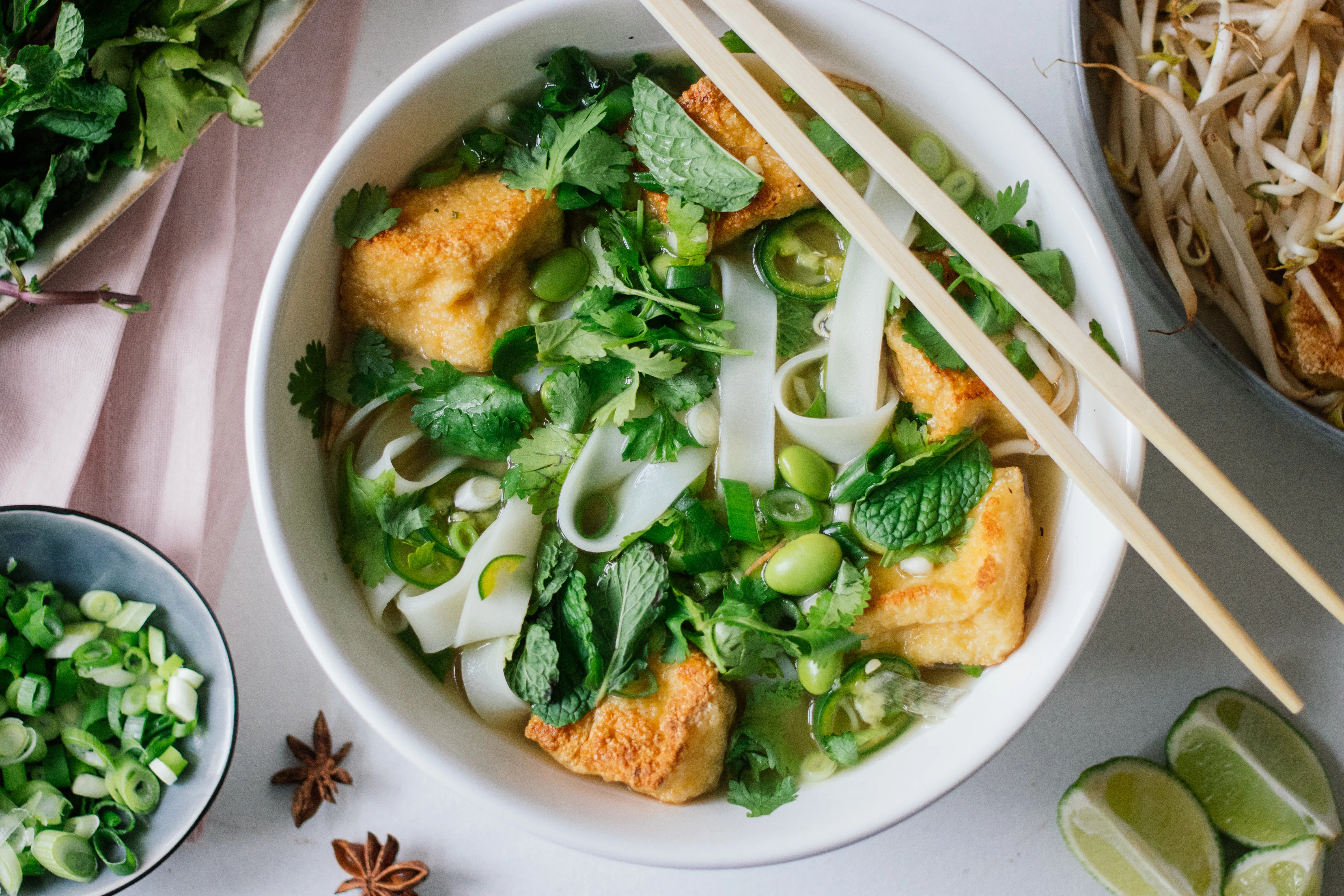 Vegane Reisnudelsuppe (Pho)