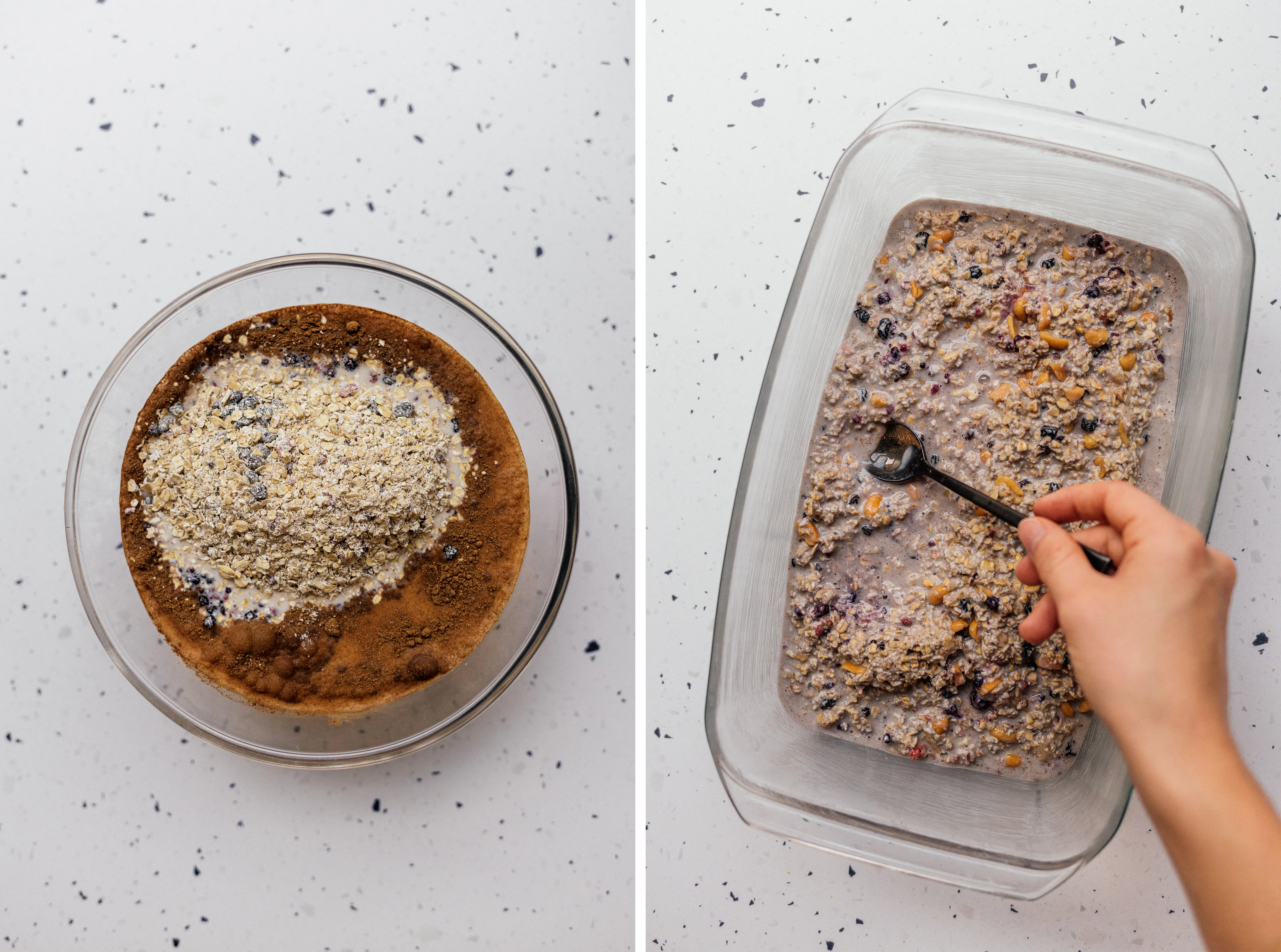 R711 Veganer Porridge-Auflauf mit Erdnussbutter & Marmelade