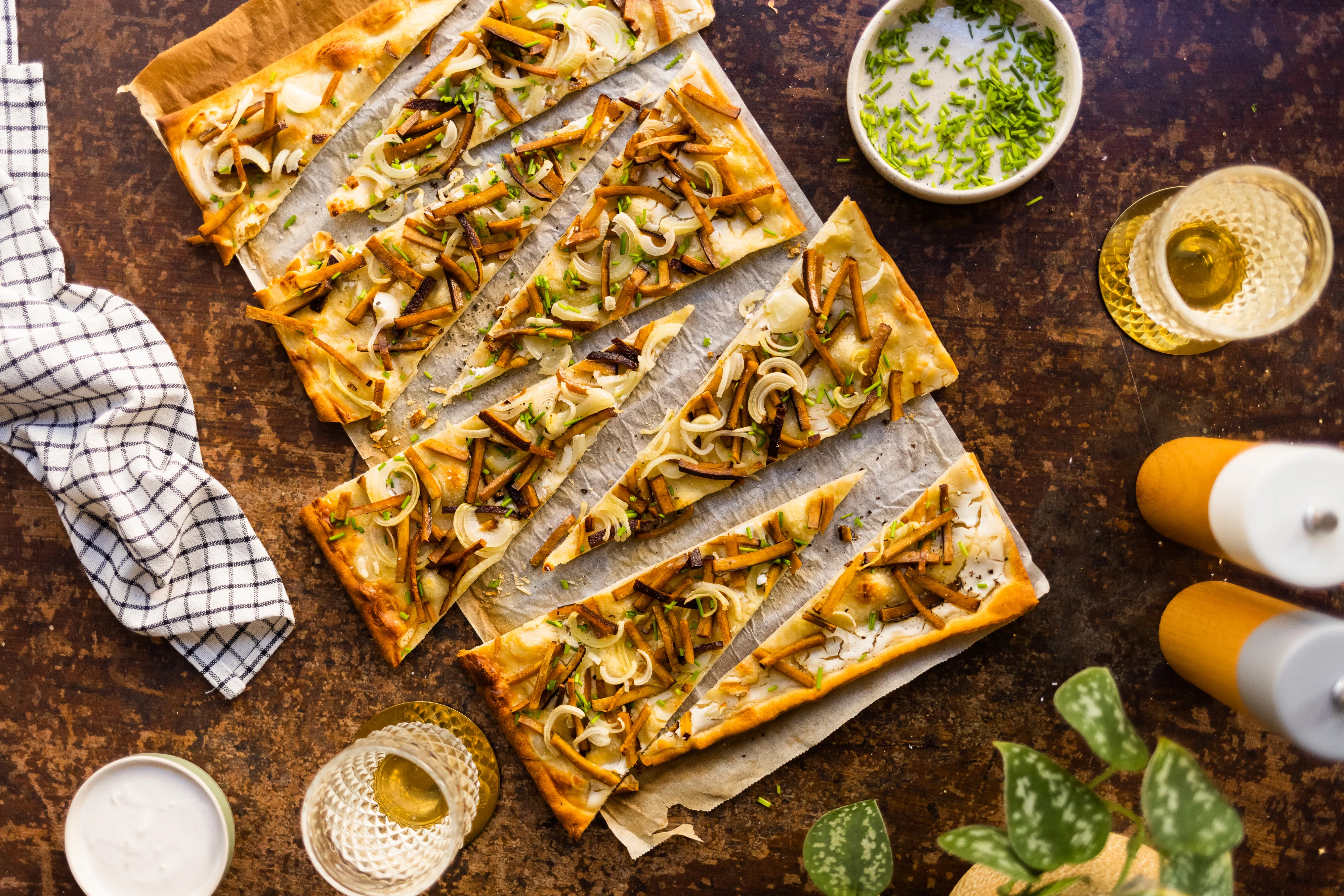 Veganer Flammkuchen Elsässer Art