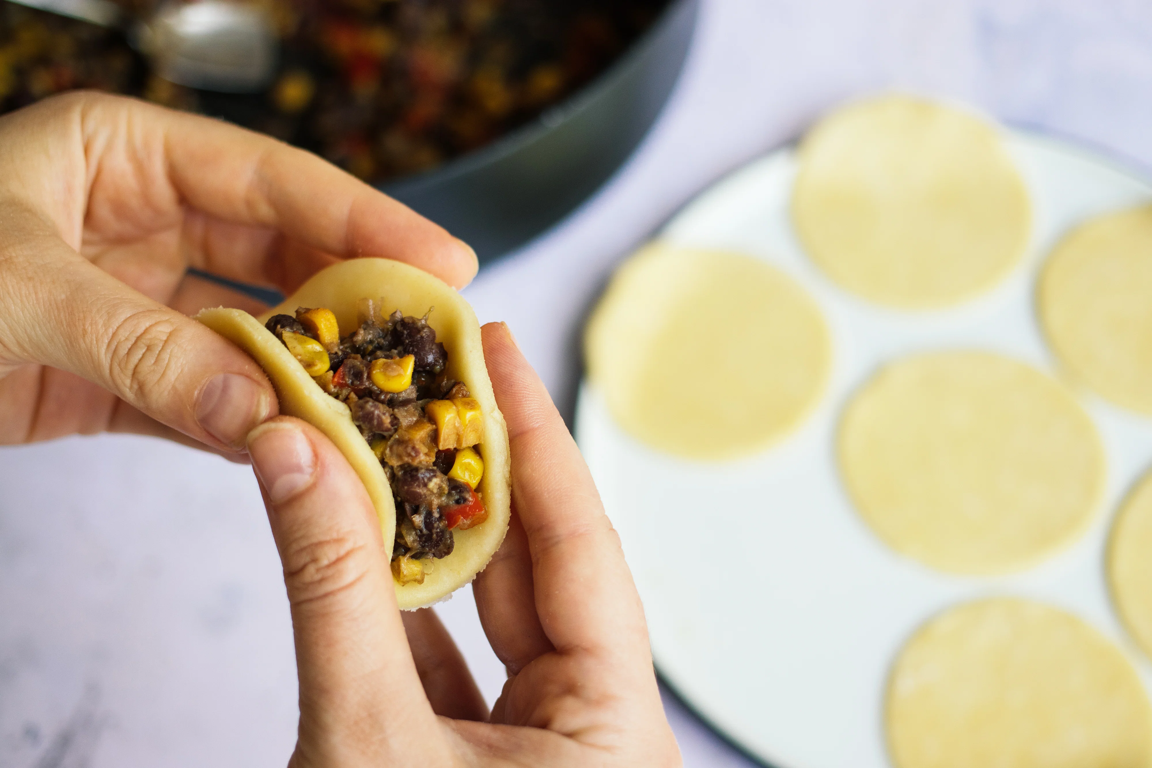 R536 Vegane Empanadas mit Gemüsefüllung