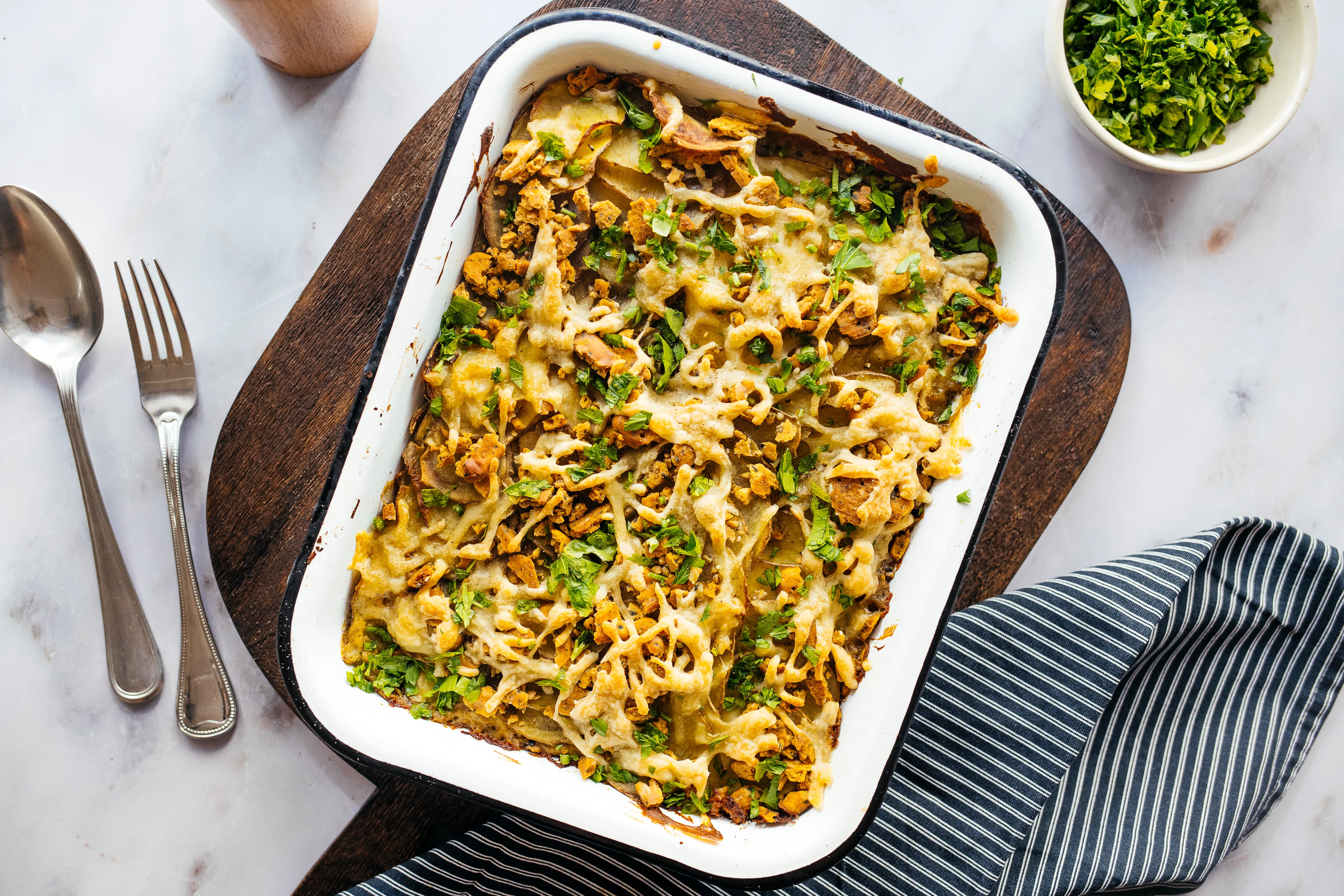 Vegan Crunchy Gratin Potatoes