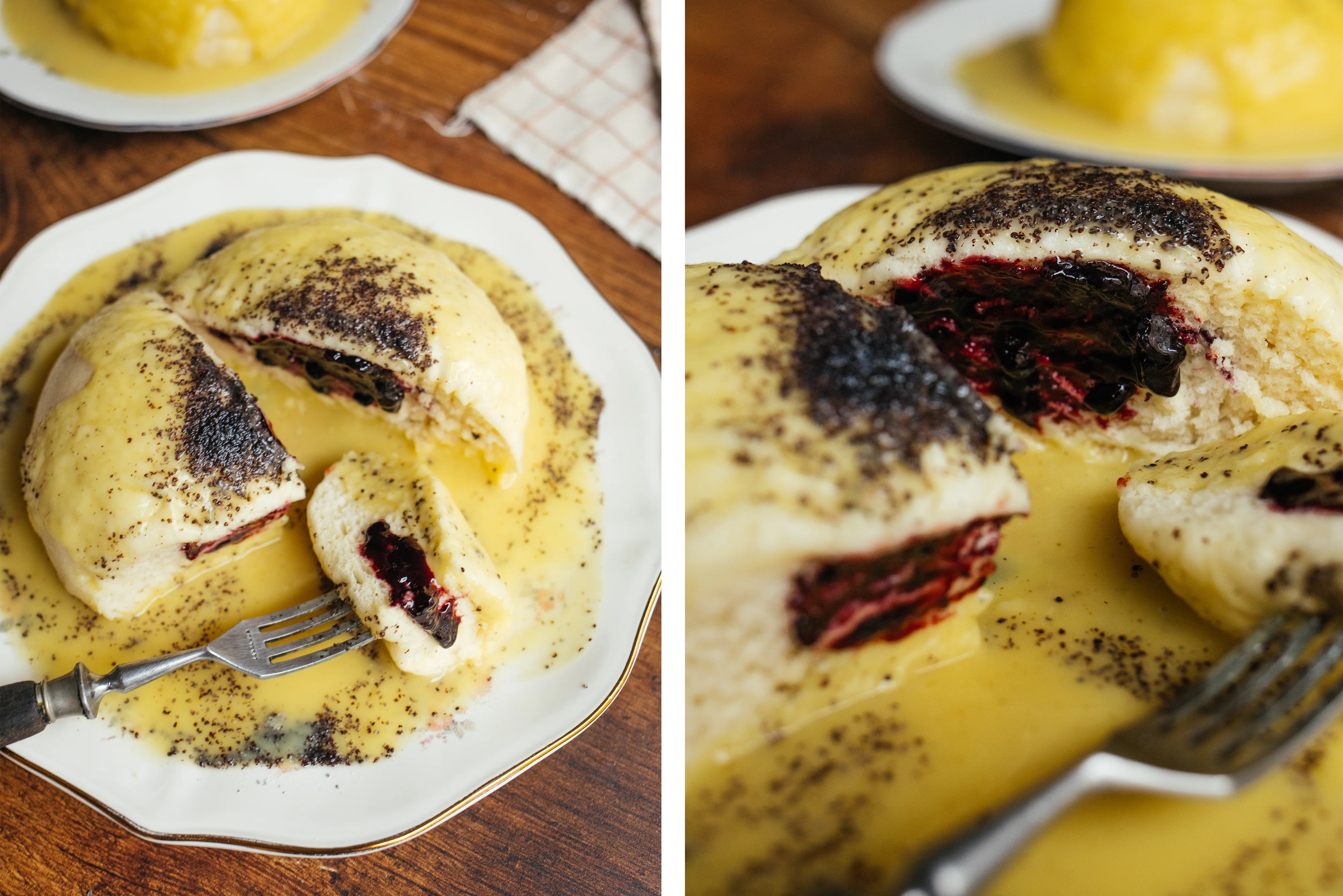 R369 Vegan “Germknödel“ with Vanilla Sauce (Yeast Dumplings)