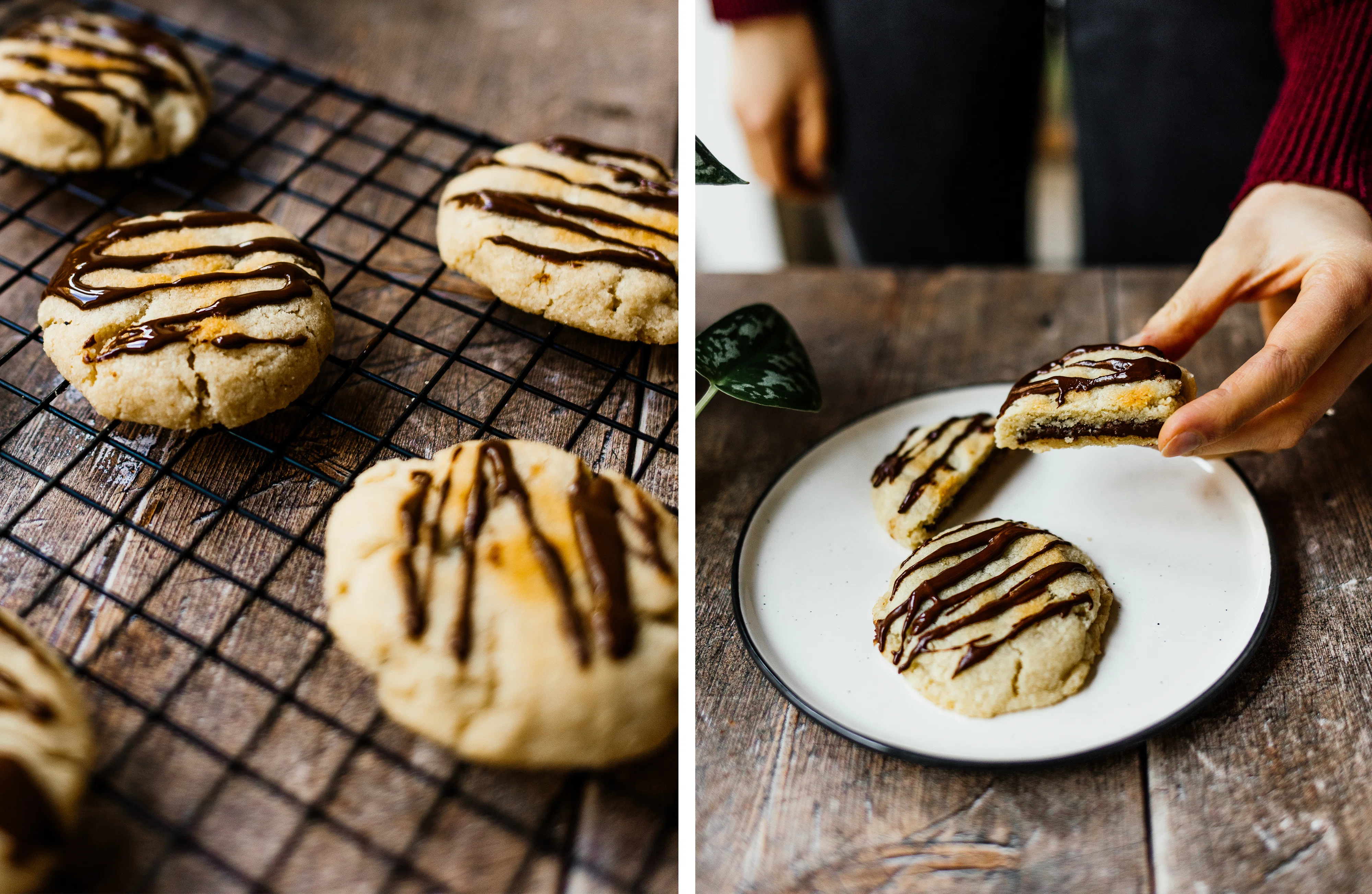 R733 Vegan Cookies with Liquid Chocolate Filling (with 5 ingredients)