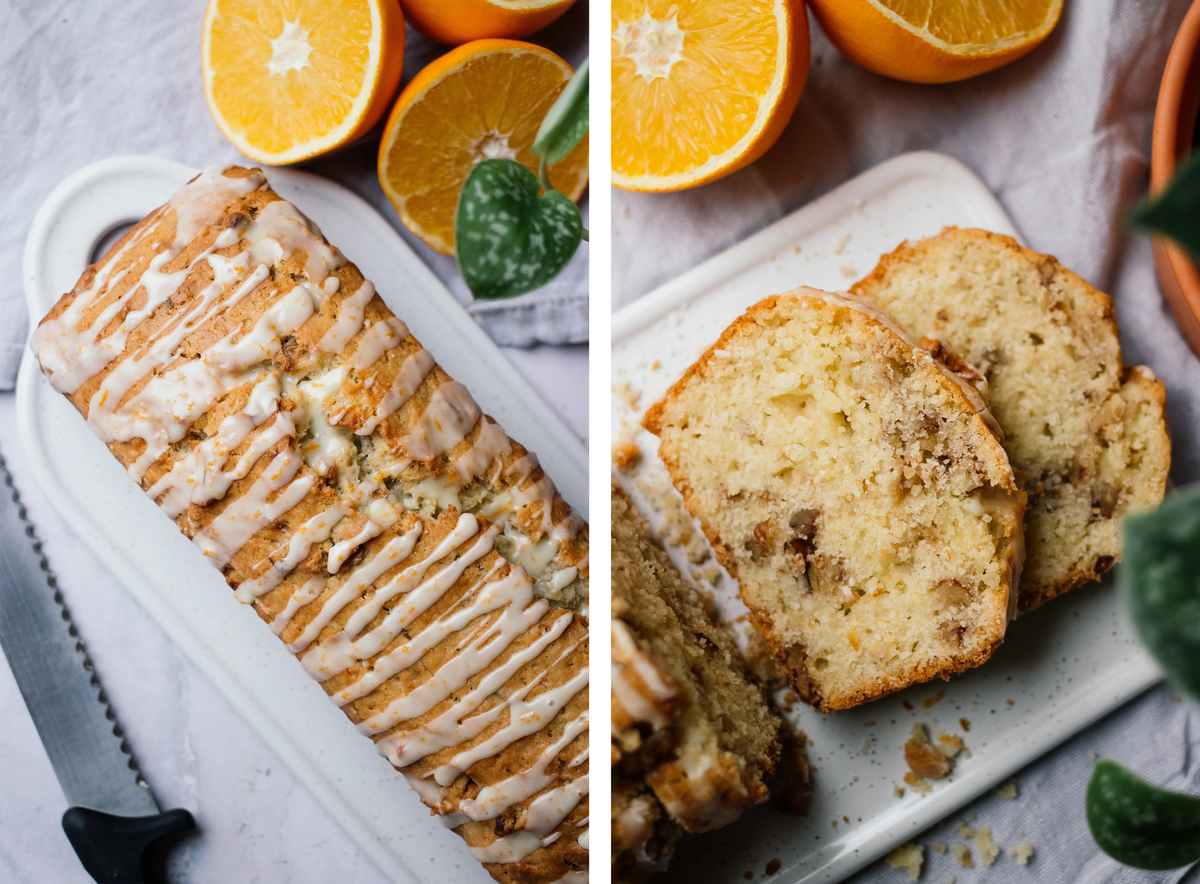 R603 Veganer Orangen-Olivenöl-Kuchen mit Walnüssen 