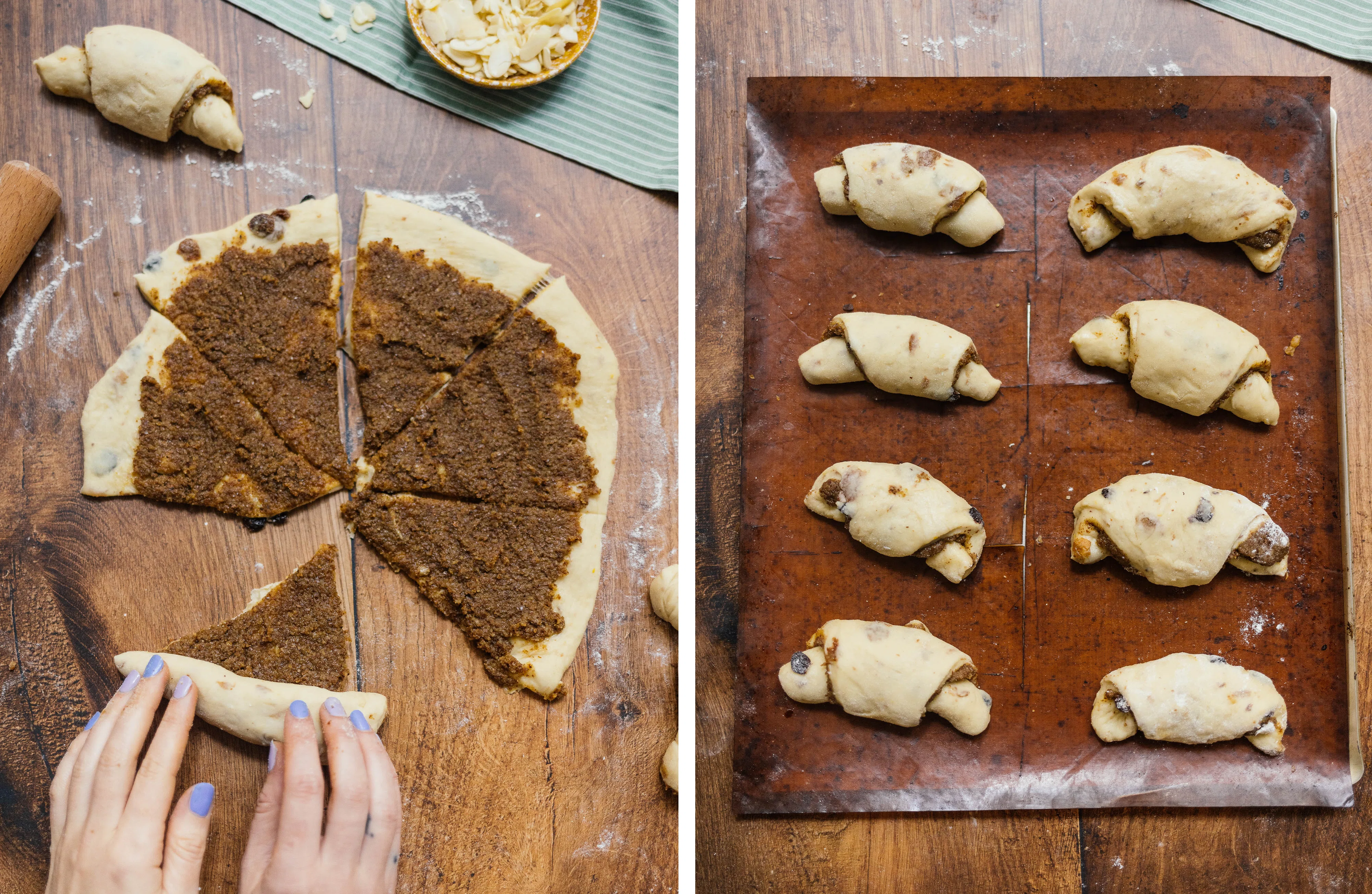 R821 Vegane Osterbrot-Hörnchen mit Nussfüllung