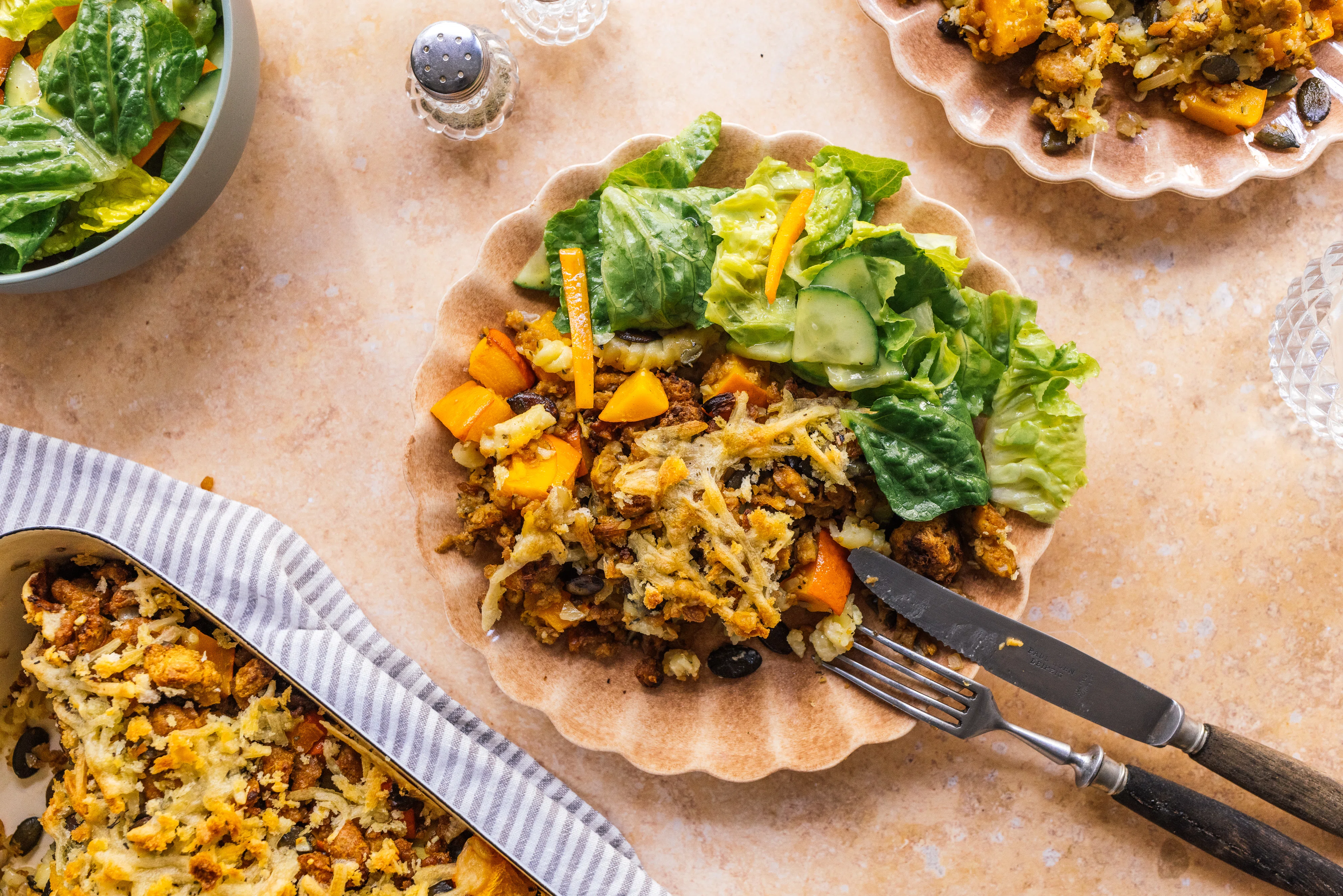 R935 Veganer Kürbis-Hack-Auflauf