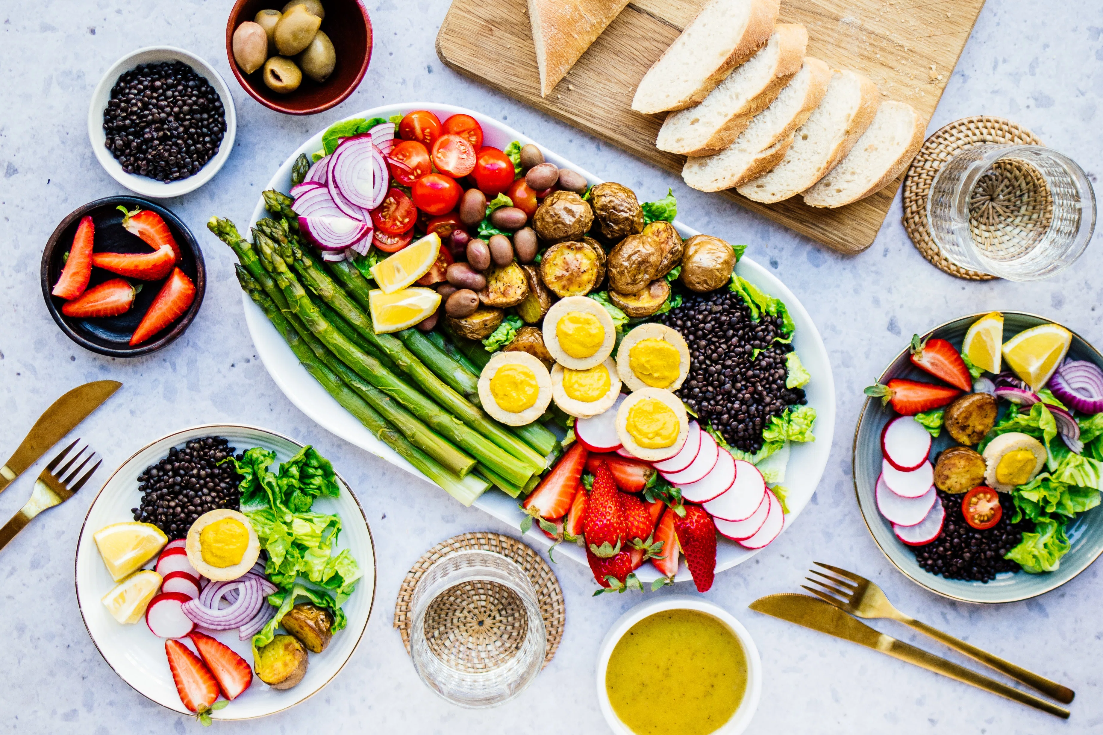 Veganer Spargelsalat à la Salade Niçoise