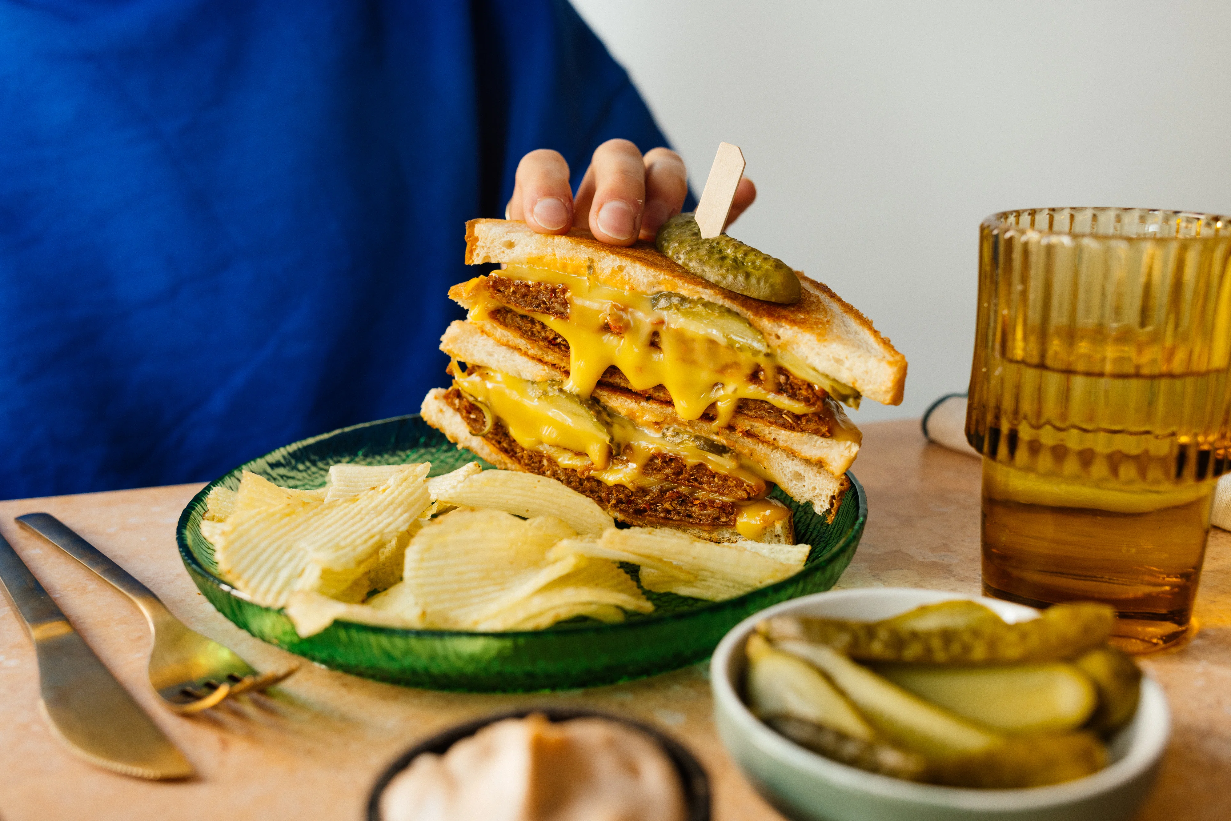 Vegan Grilled Cheese Burger