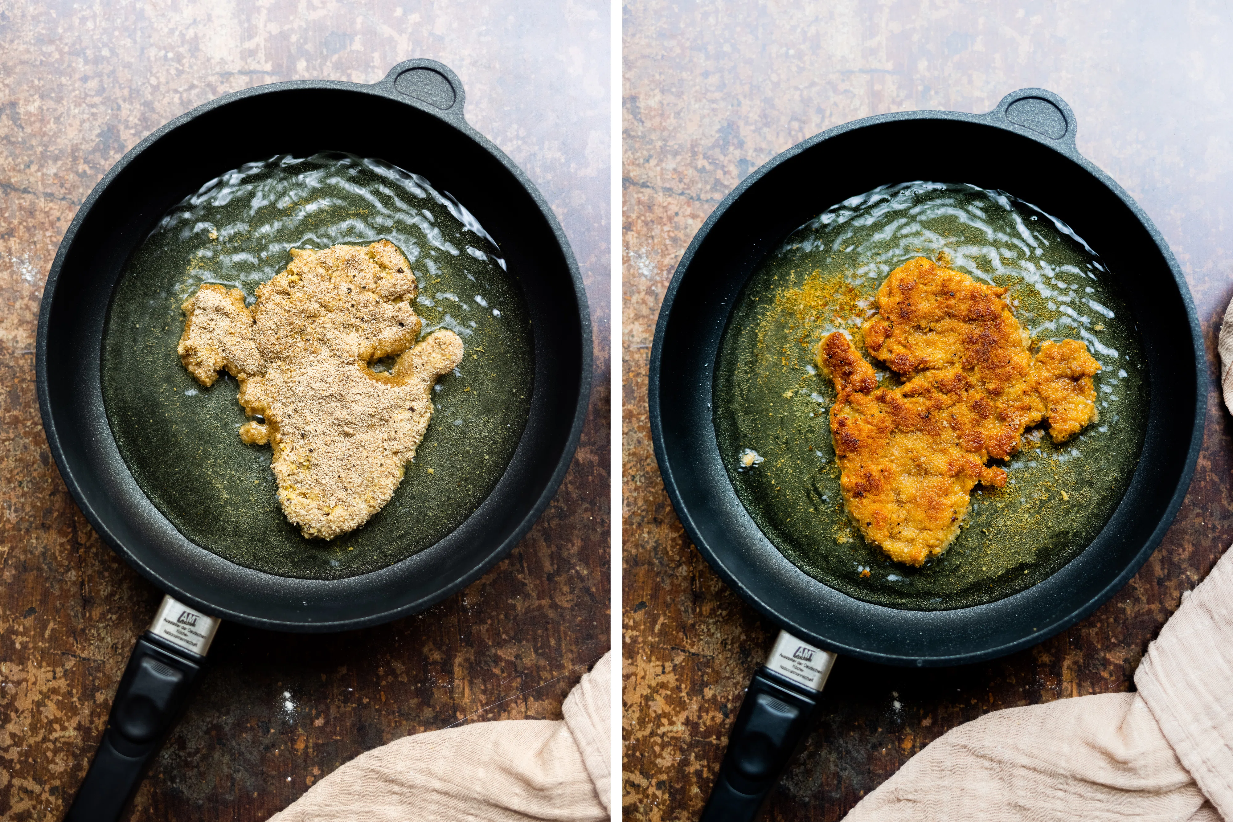 R668 Vegan Schnitzel with Chanterelles and Spaetzle