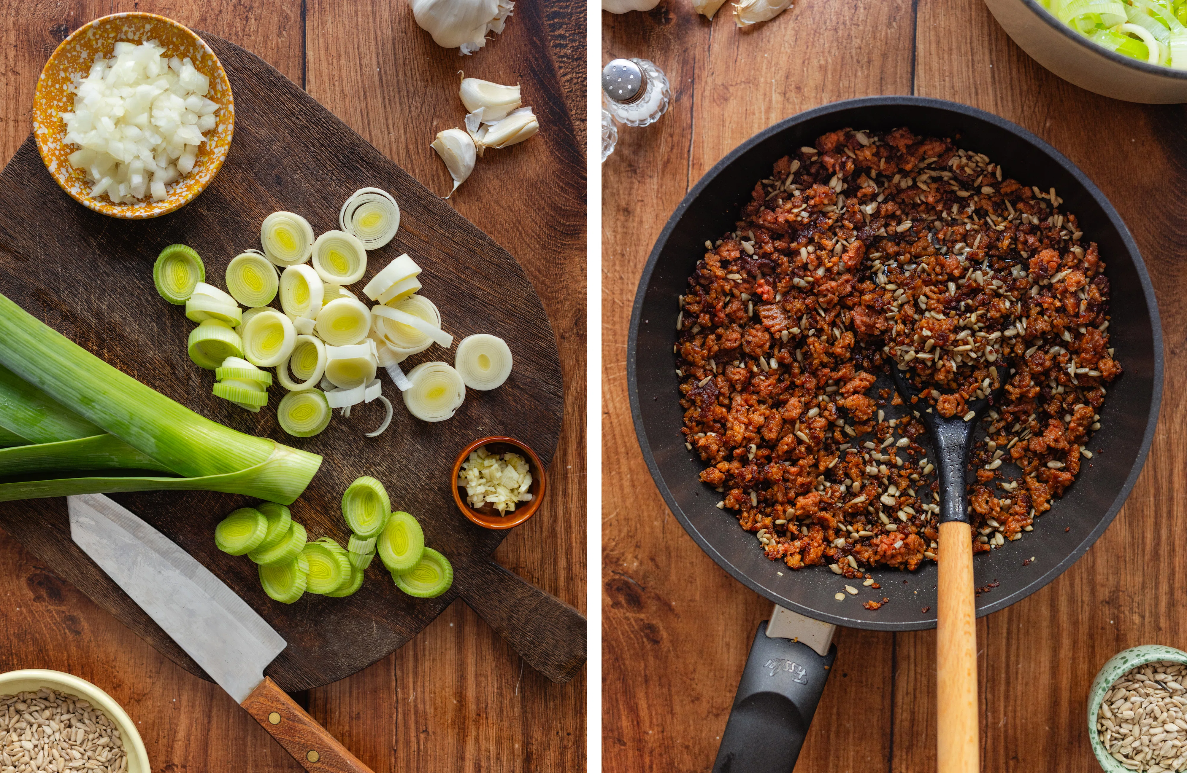 R347 Vegan Creamy Leek Soup with Vegan Mince