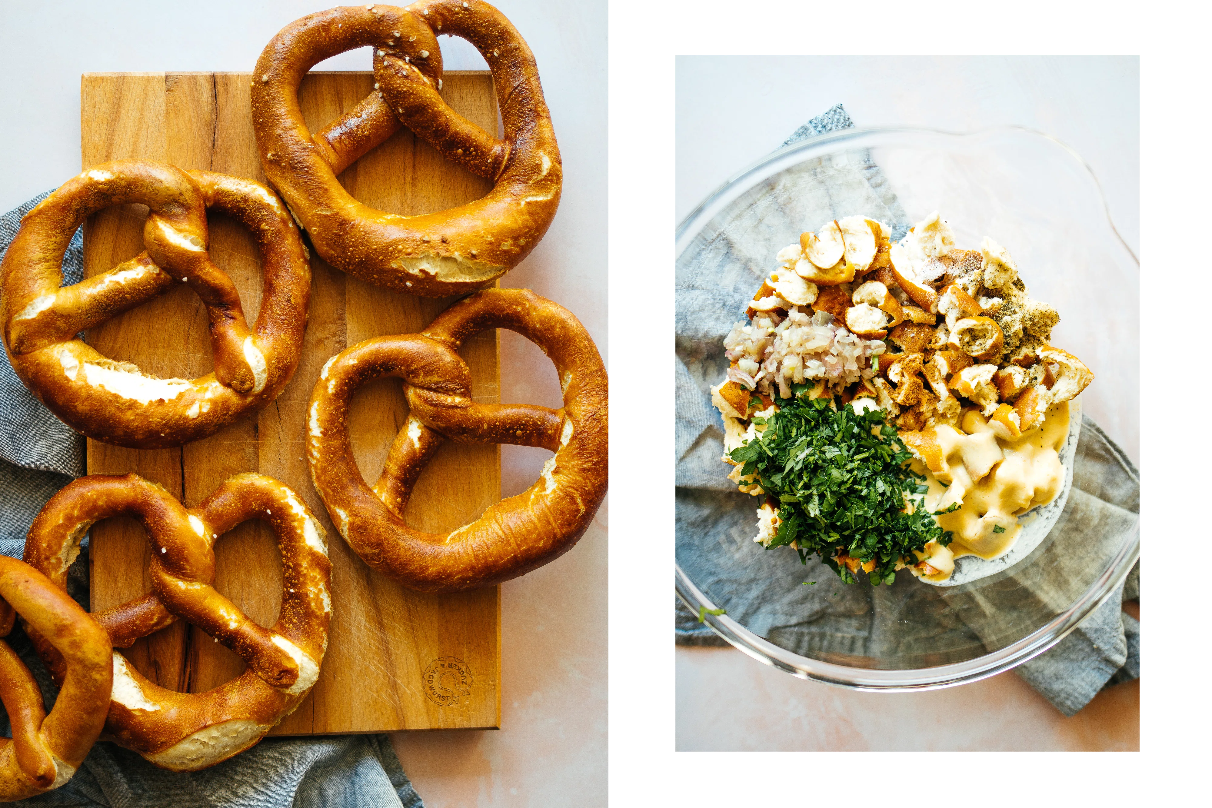 R573 Vegane Brezenknödel mit Pfifferlingsragout