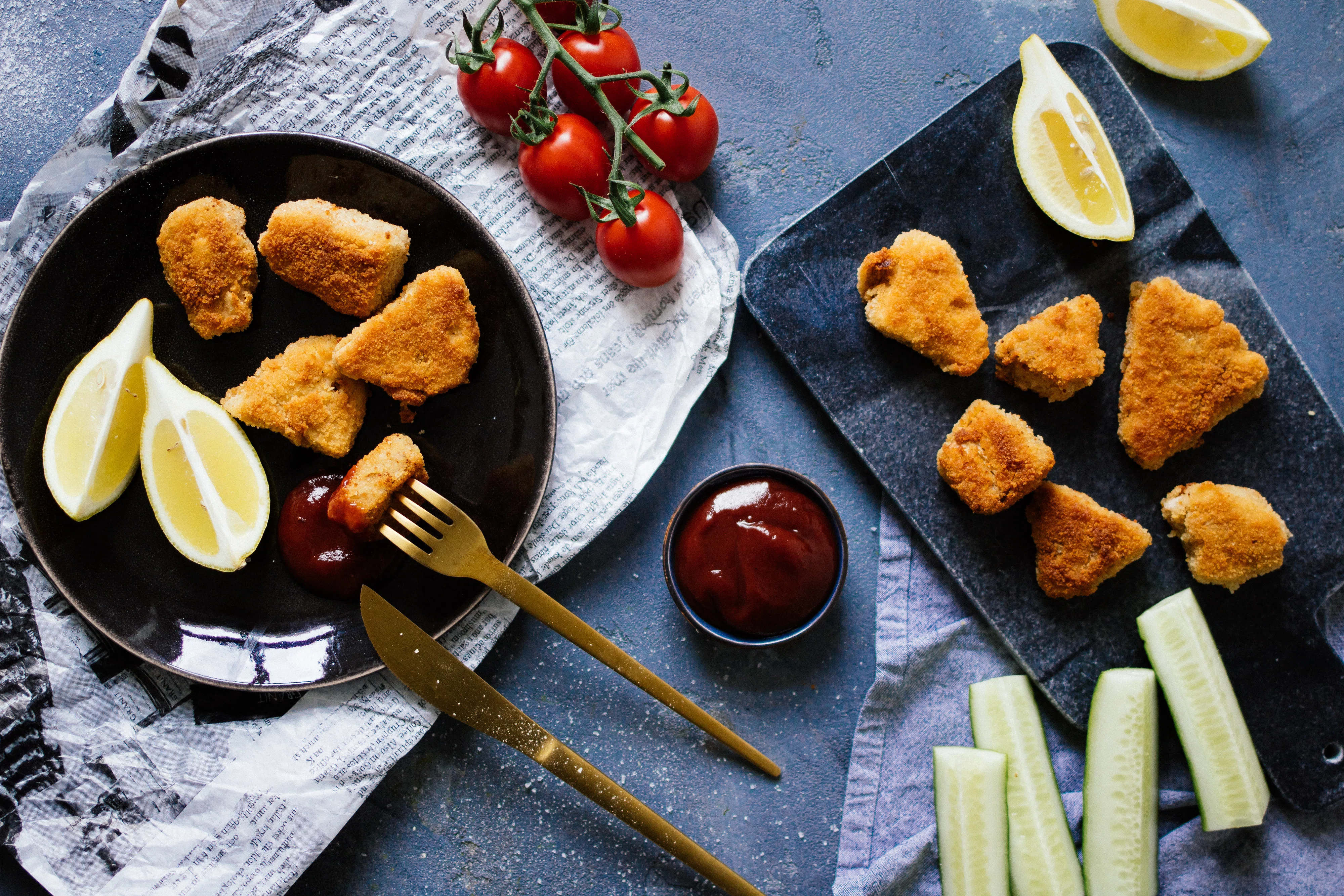Vegan jackfruit “chicken“ nuggets