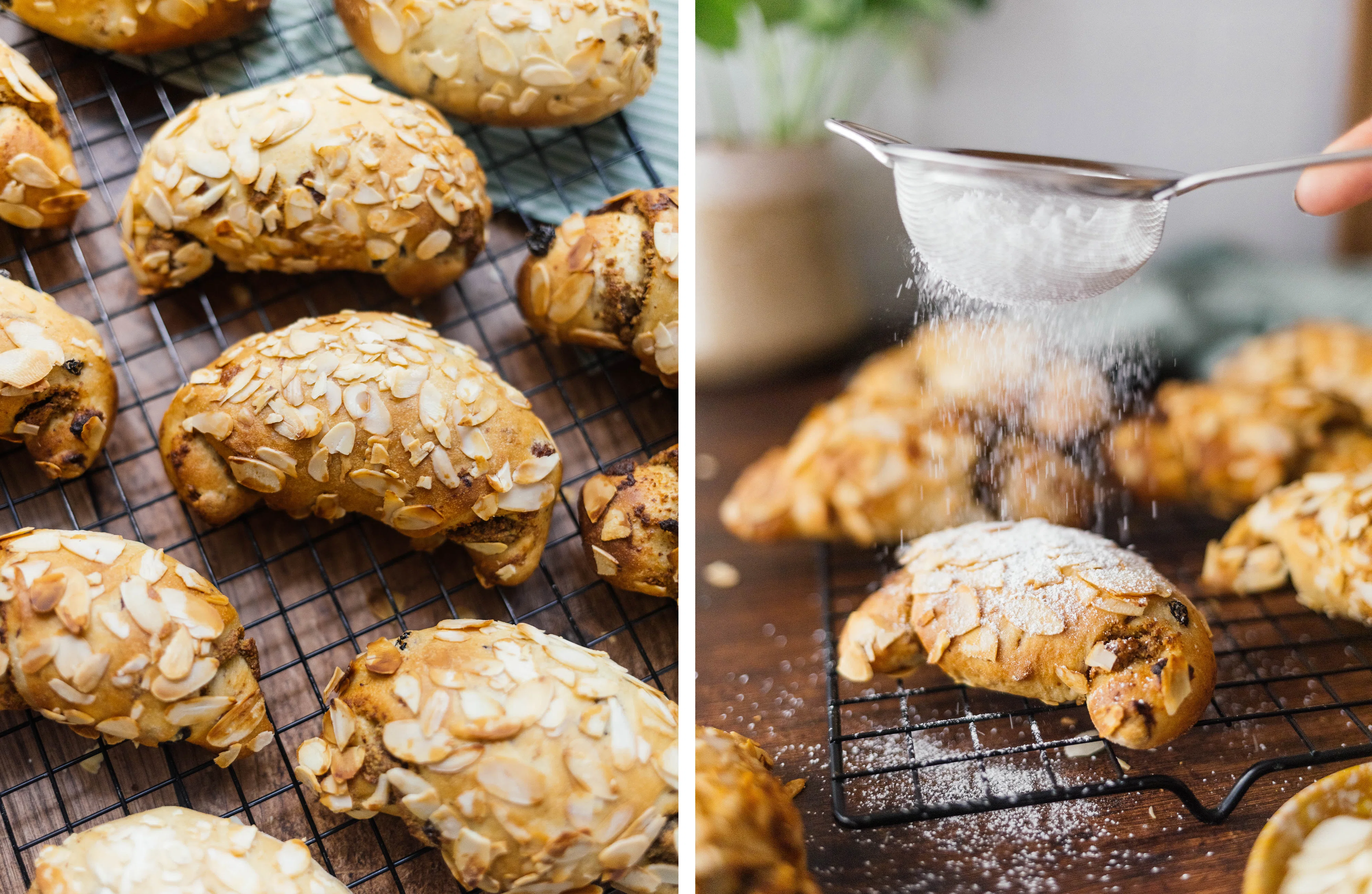 R821 Vegane Osterbrot-Hörnchen mit Nussfüllung