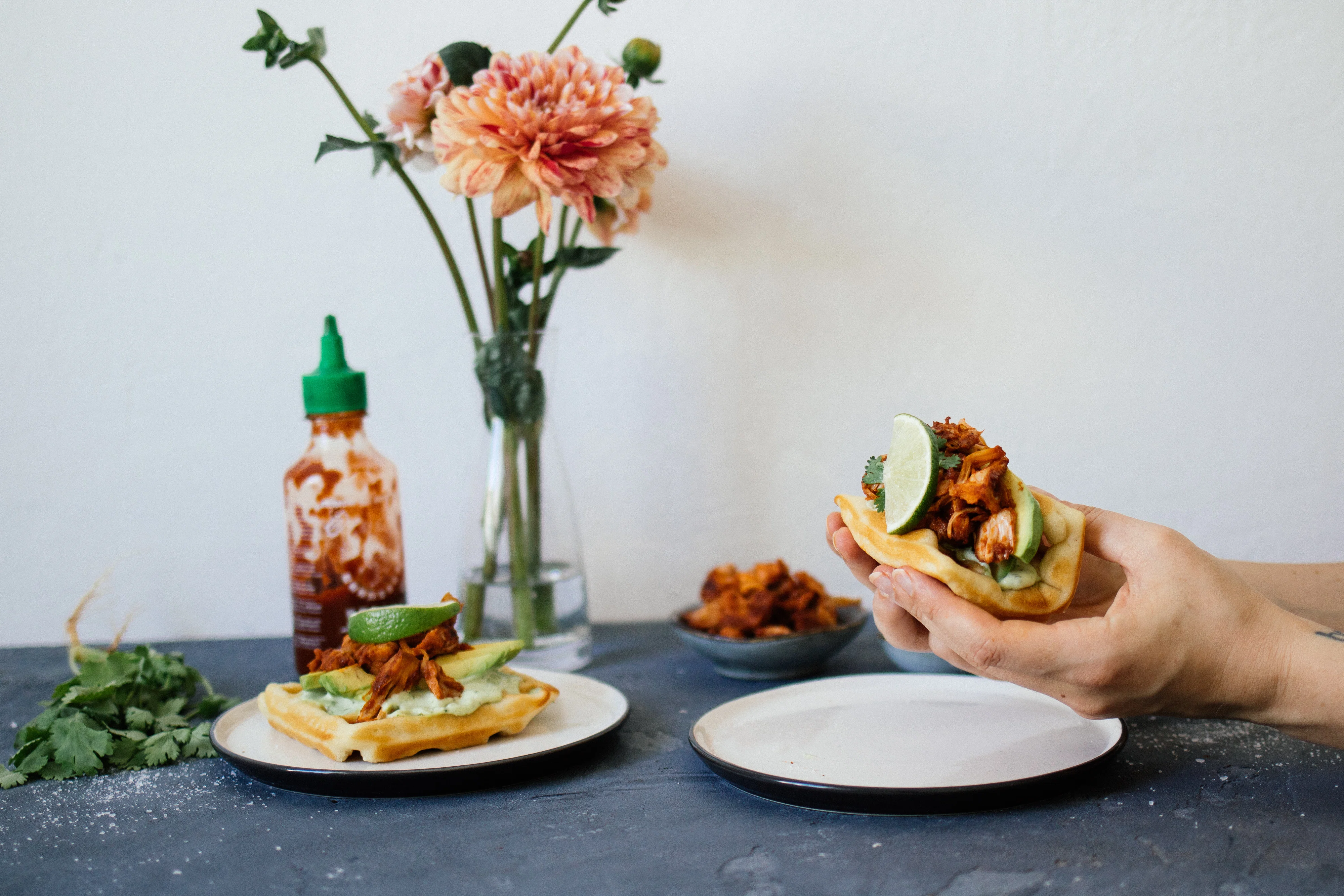Pulled Jackfruit Waffle Taco