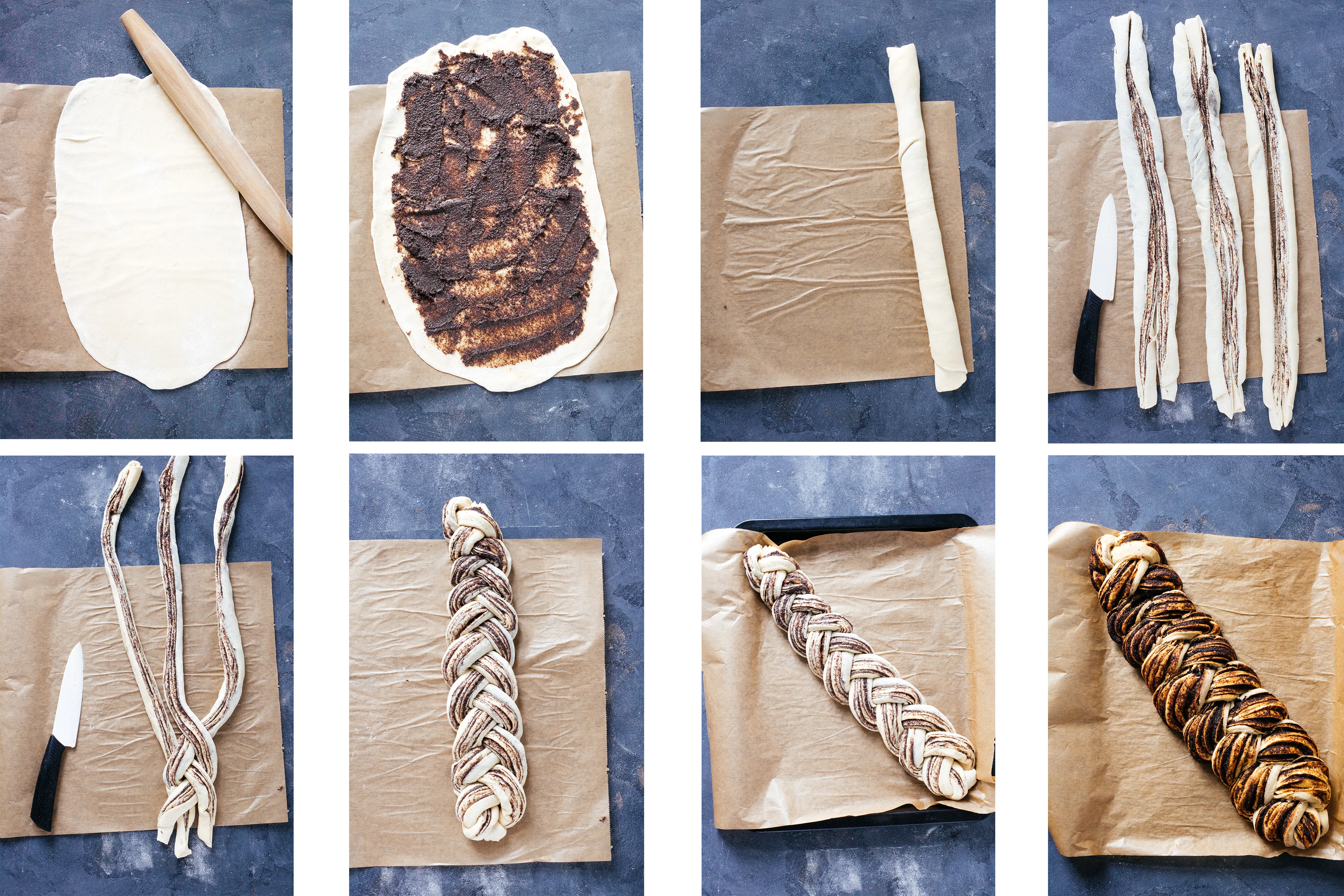 R377 Veganer Hefezopf mit Mohn