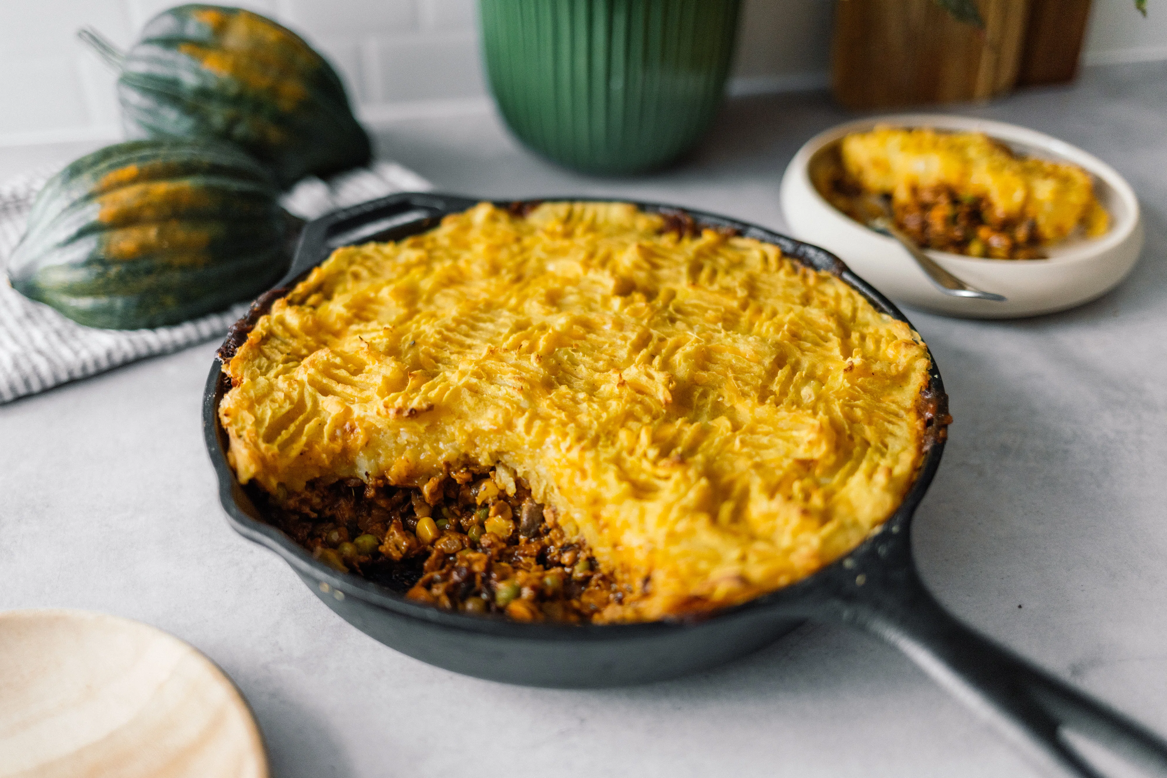 Vegan Cottage Pie with Pumpkin