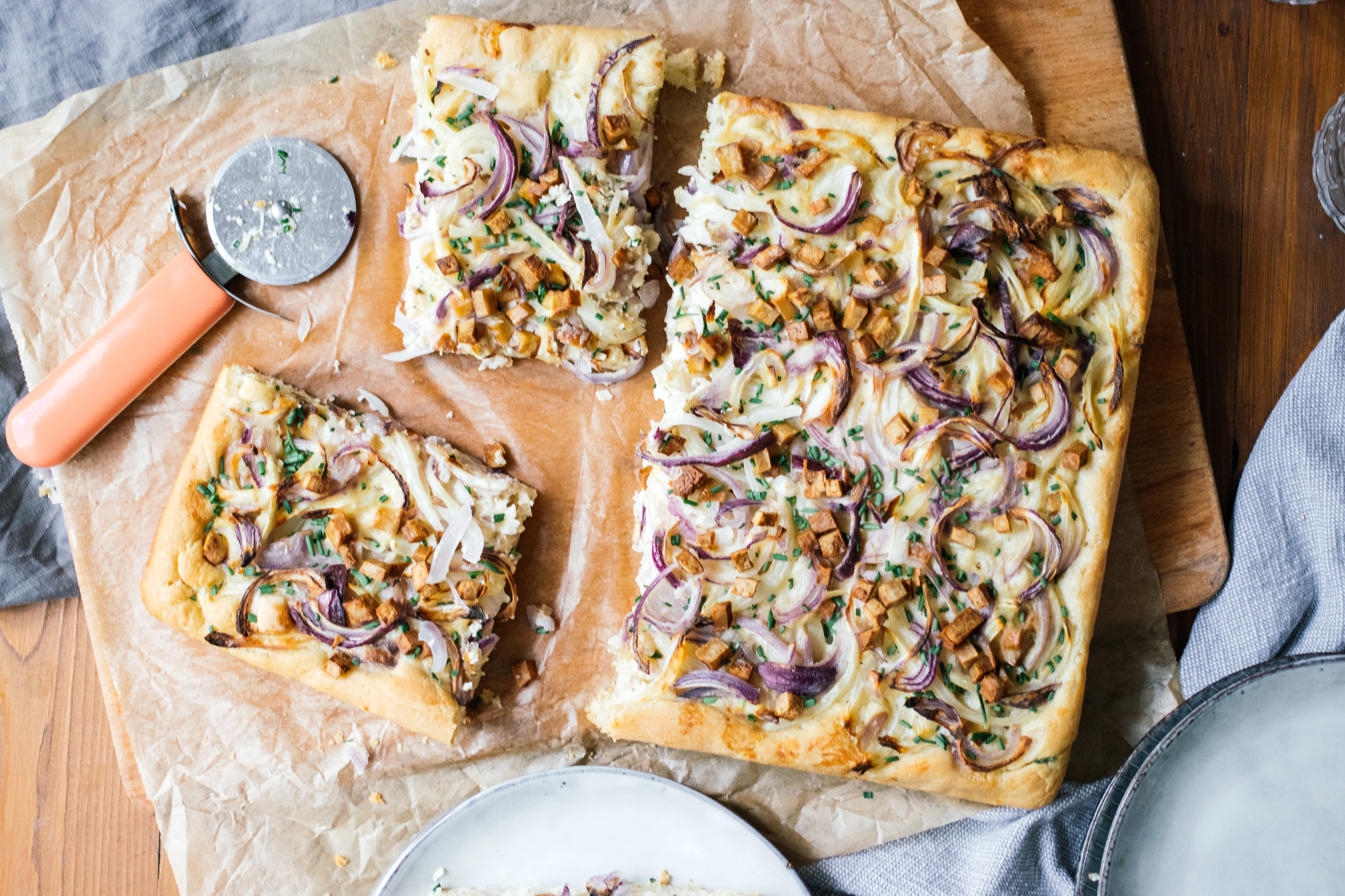 Vegan Sheet Pan Onion Tart