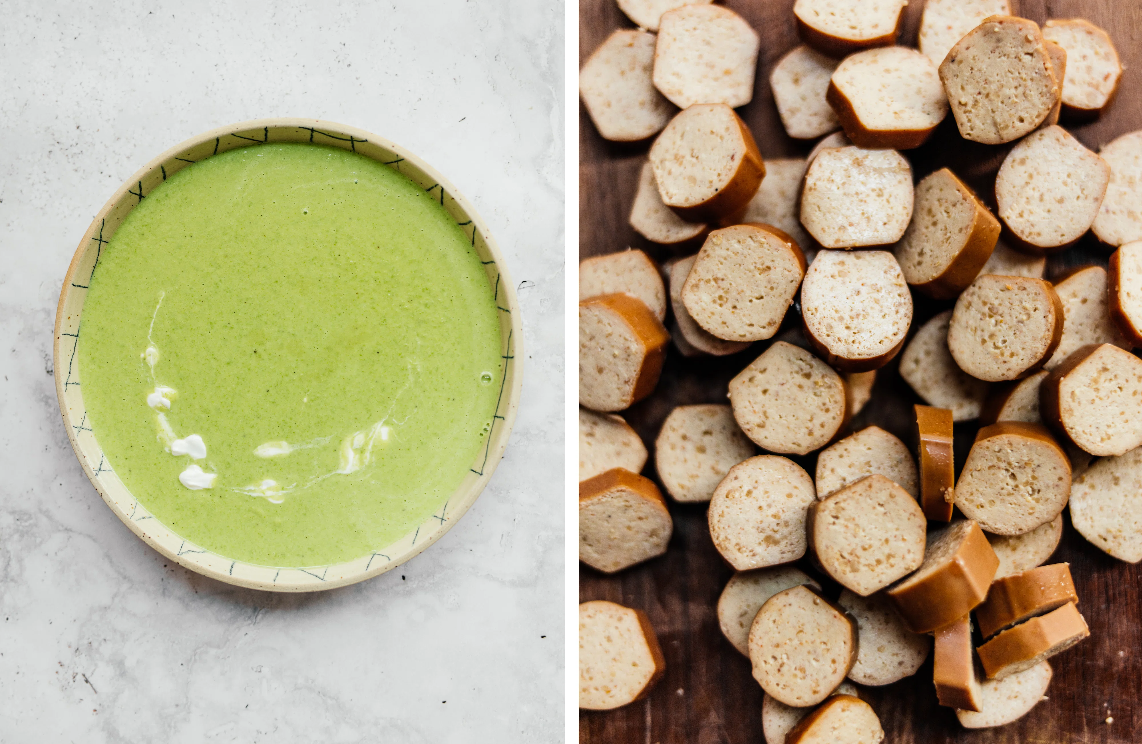 R732 Vegan Pea Soup with Sausages (with 5 ingredients)