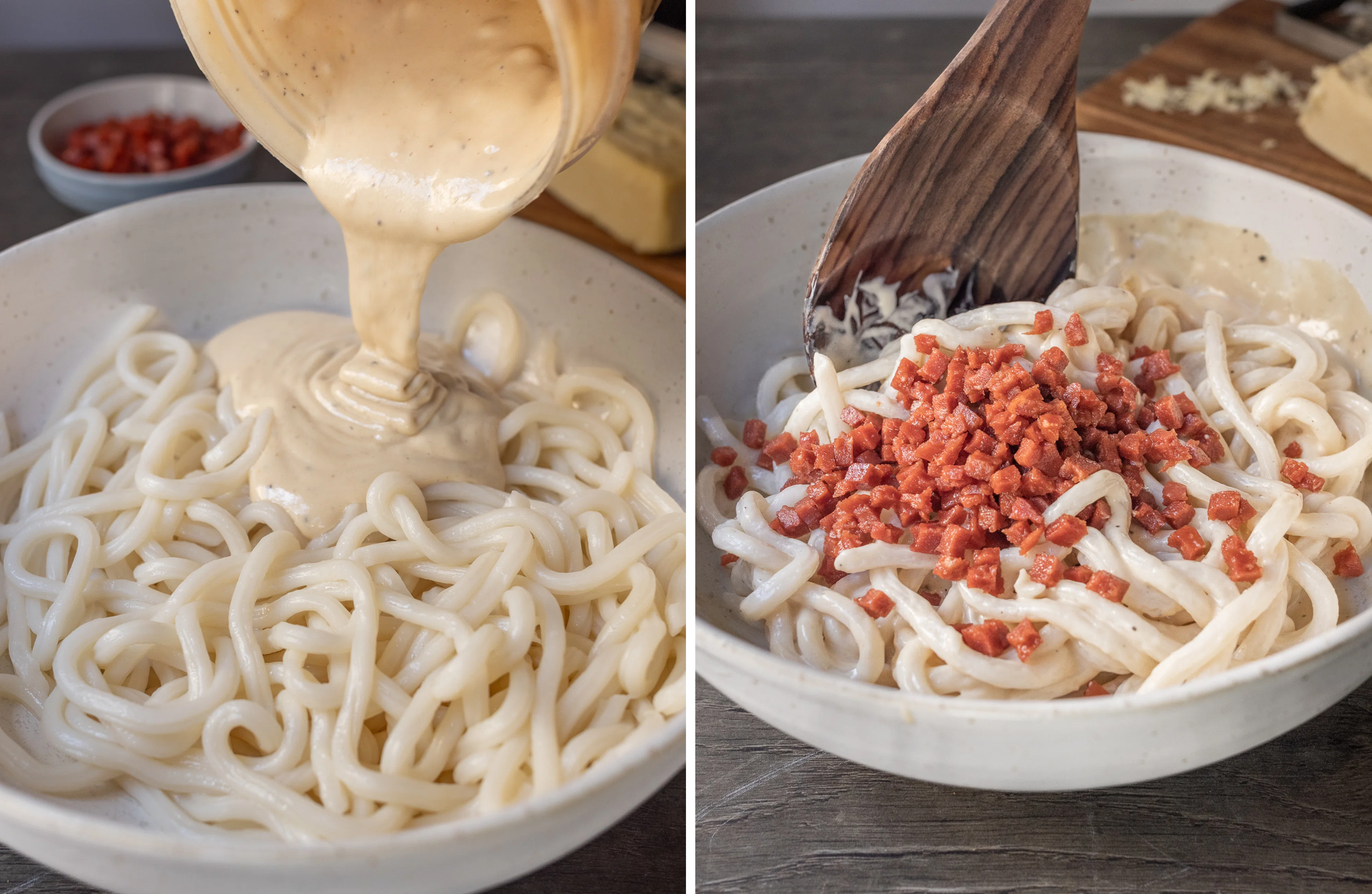 R1012 Vegane Udon Carbonara