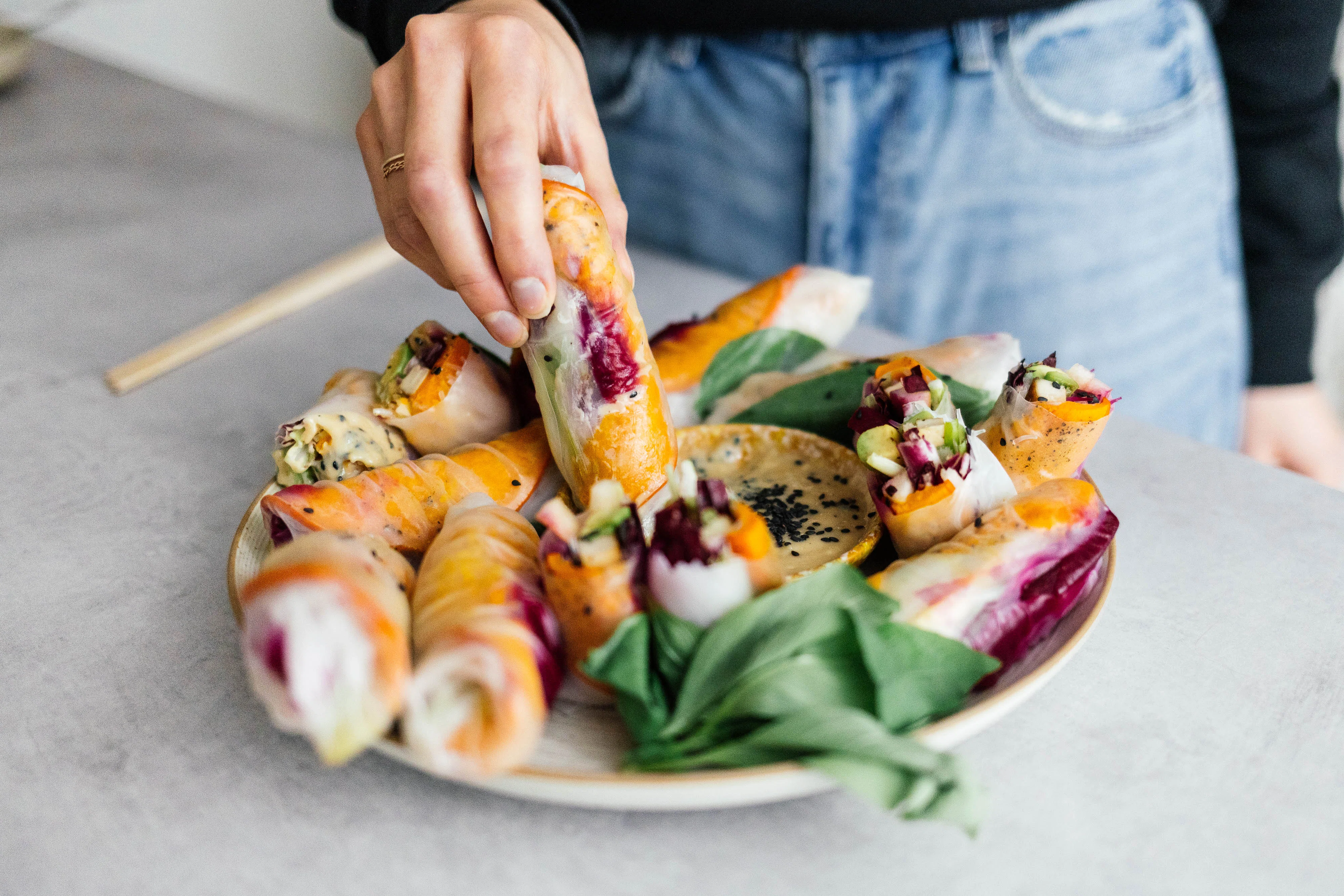 Vegan Autumn Rolls with Pumpkin