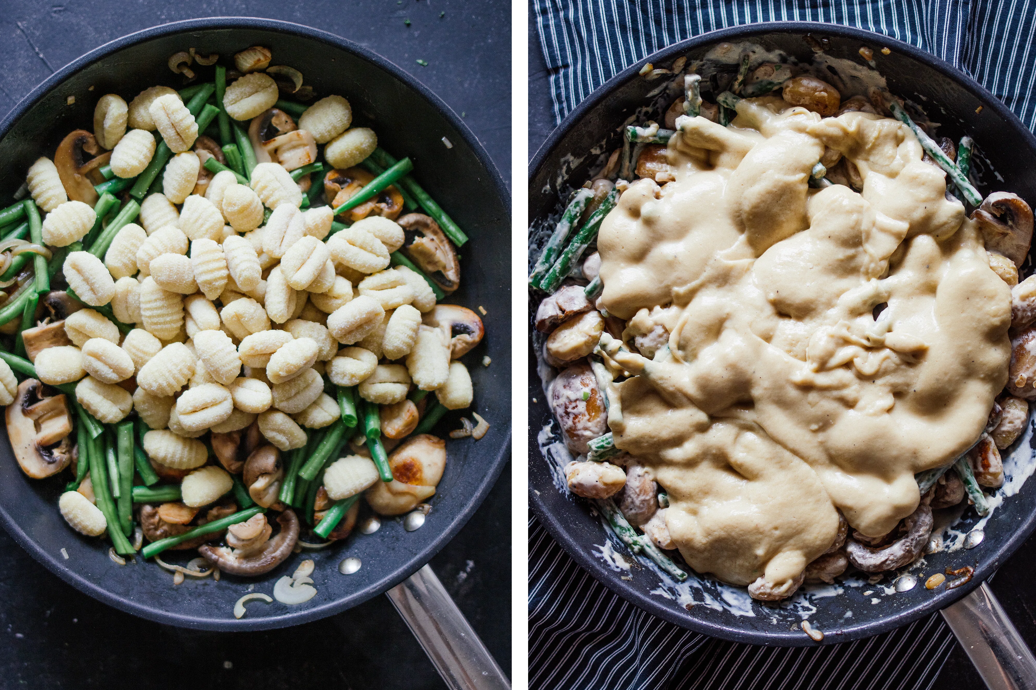 R572 Pan-Fried Gnocchi with Nooch Cheese Sauce